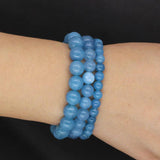 6 8 10mm Pink Rose Powder Quartz Stone Bracelet Elastic Jewelry Bead Men Women