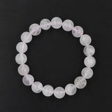 6 8 10mm Pink Rose Powder Quartz Stone Bracelet Elastic Jewelry Bead Men Women