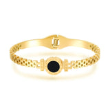 Roman Numeral Lover Cuff Bracelet Bangle Stainless Steel Jewelry