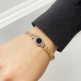 Roman Numeral Lover Cuff Bracelet Bangle Stainless Steel Jewelry