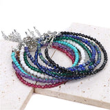 3mm Beads Bracelet Lapis Lazuli Turquoise Silver Chain Bangle