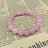 Pink Crystal Round Loose Beads Bracelets for Women Men Gift