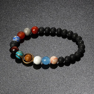 Galaxy Planet Bracelet Natural Stone Beads Couple Jewelry
