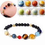 Galaxy Planet Bracelet Natural Stone Beads Couple Jewelry