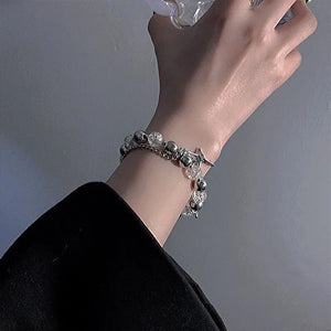 Y2k Ice Split Beaded Bracelets for Women Charm Bracelet