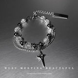 Y2k Ice Split Beaded Bracelets for Women Charm Bracelet