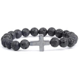 Christian Turquoise Beads Bracelet with Cross Charm