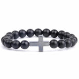 Christian Turquoise Beads Bracelet with Cross Charm