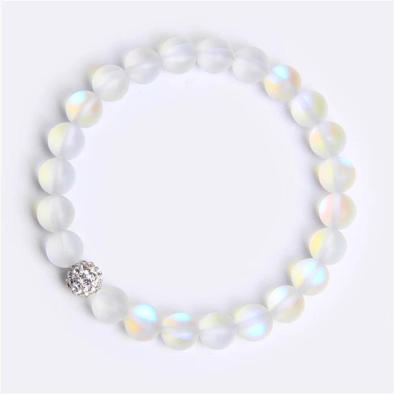 Moonstone Beaded Bracelet Chakra Crystal Bracelets Crown Charm Set