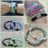 Moonstone Beaded Bracelet Chakra Crystal Bracelets Crown Charm Set