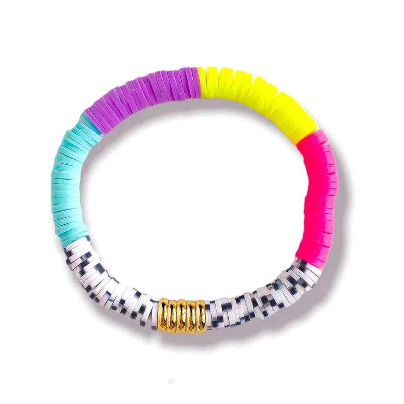 Colorful Polymer Clay Heishi Disc Beads Bracelet For Women