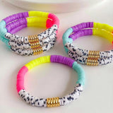 Colorful Polymer Clay Heishi Disc Beads Bracelet For Women