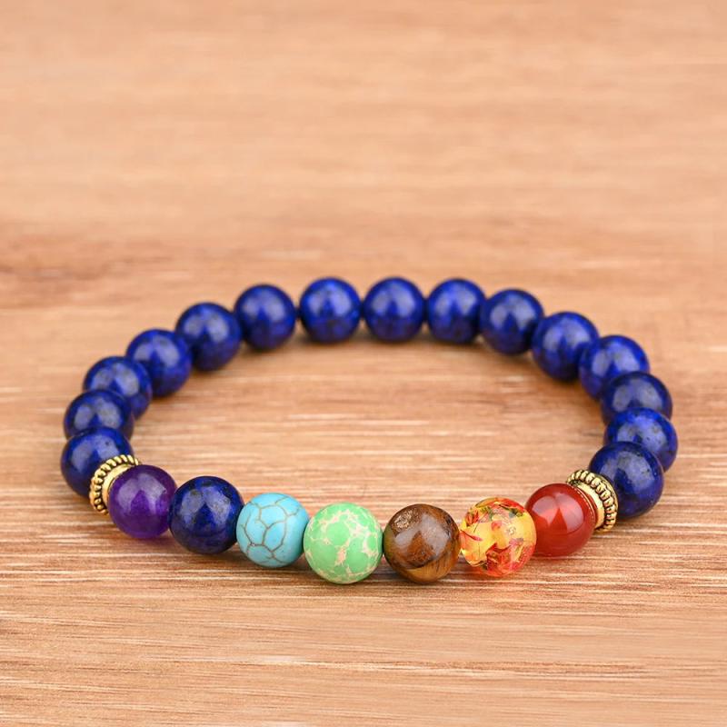Tiger Eye 7 Chakra Bracelet Yoga Balance Beads Men Bracelet
