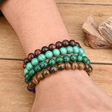 Tiger Eye 7 Chakra Bracelet Yoga Balance Beads Men Bracelet