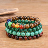 Tiger Eye 7 Chakra Bracelet Yoga Balance Beads Men Bracelet