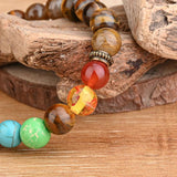 Tiger Eye 7 Chakra Bracelet Yoga Balance Beads Men Bracelet
