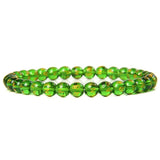6MM Green Stone Cat Eye Prehnite Agate Bracelet