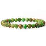 6MM Green Stone Cat Eye Prehnite Agate Bracelet