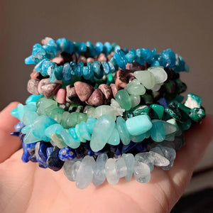 Reiki Healing Mineral Stone Bracelet with Crystal Beads