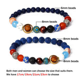 Galaxy Solar System Bracelet Nine Planets Natural Stone Stars Earth Moon