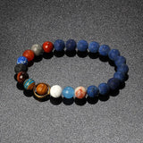 Galaxy Solar System Bracelet Nine Planets Natural Stone Stars Earth Moon