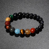 Galaxy Solar System Bracelet Nine Planets Natural Stone Stars Earth Moon