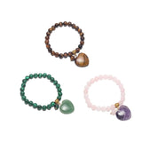 Natural Stone Beads Rose Quartzs Bracelet Amethysts Pendant