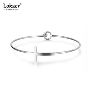 Romantic Cross Cuff Bracelets for Women