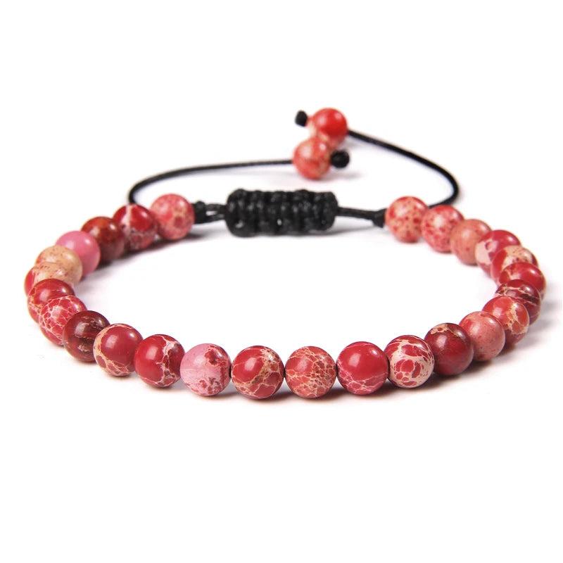 Red 6MM Stone Bracelets Aventurine Pink Quartz Agat Suns