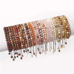 Red 6MM Stone Bracelets Aventurine Pink Quartz Agat Suns