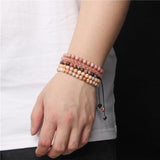 Red 6MM Stone Bracelets Aventurine Pink Quartz Agat Suns