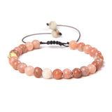 Red 6MM Stone Bracelets Aventurine Pink Quartz Agat Suns