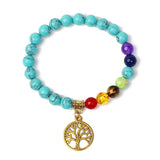7 Chakra Reiki Bracelet Tiger Eye Healing Energy Yoga Meditation Jewelry