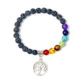 7 Chakra Reiki Bracelet Tiger Eye Healing Energy Yoga Meditation Jewelry