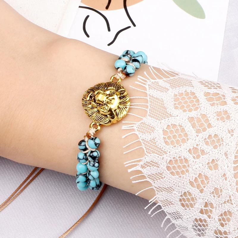 Natural Stone Tree of Life Bracelet 4mm Beaded Adjustable Lucky Jewelry