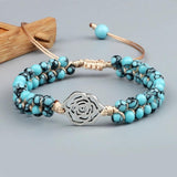 Natural Stone Tree of Life Bracelet 4mm Beaded Adjustable Lucky Jewelry
