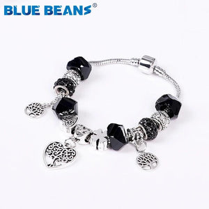 Chakra Beads Bracelet Charms Love Girls Stainless Steel Butterfly Boho