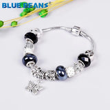 Chakra Beads Bracelet Charms Love Girls Stainless Steel Butterfly Boho