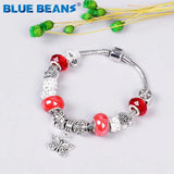 Chakra Beads Bracelet Charms Love Girls Stainless Steel Butterfly Boho