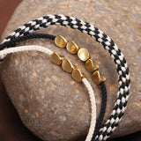 3Pcs Copper Bead Bracelets Colorful Braided Rope Boho Jewelry Set