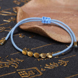 3Pcs Copper Bead Bracelets Colorful Braided Rope Boho Jewelry Set