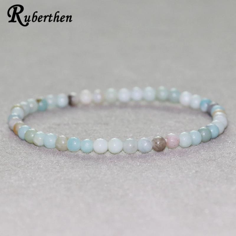 Amazonite Bracelet 4mm Mini Gemstone Yoga Sweethearts Gift Bracelet Drop