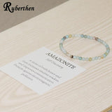 Amazonite Bracelet 4mm Mini Gemstone Yoga Sweethearts Gift Bracelet Drop