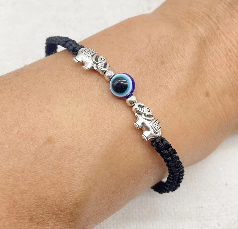 Red String Bracelet Evil Eye Elephant Charm Bracelets Hand Woven Jewelry