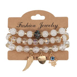 Bohemian Women Multicolor Beads Eyes Palm Heart Wing Charm Bracelets