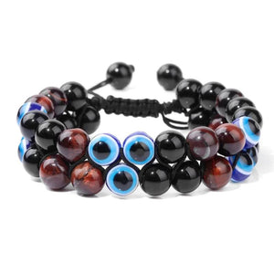 Tiger Eye Double Layer Bracelet Natural Stone Beads Elastic Yoga Jewelry