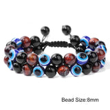 Tiger Eye Double Layer Bracelet Natural Stone Beads Elastic Yoga Jewelry