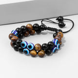 Tiger Eye Double Layer Bracelet Natural Stone Beads Elastic Yoga Jewelry