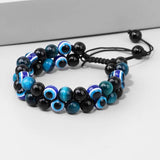 Tiger Eye Double Layer Bracelet Natural Stone Beads Elastic Yoga Jewelry