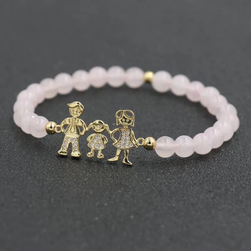 Pink Quartz Stone Bracelets for Couples Lover's Pulseira Jewelry Gift